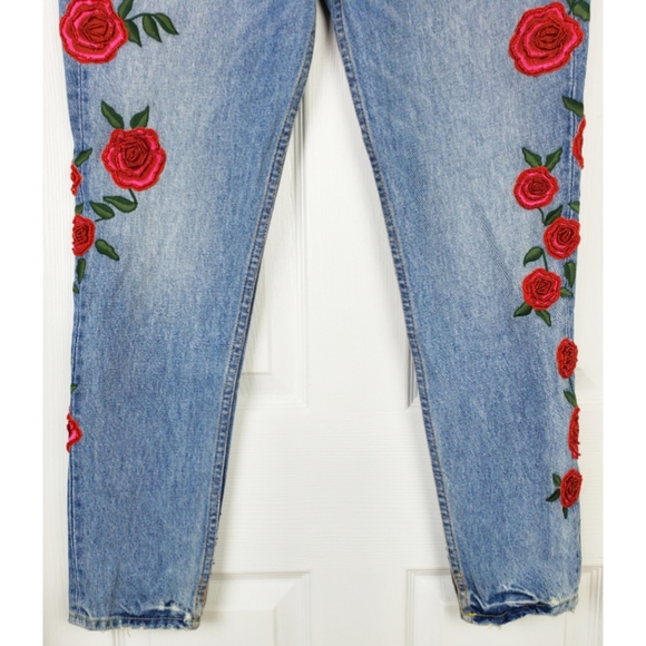 NWT GRLFRND Karolina high rise embroidered jeans - Picture 9 of 16